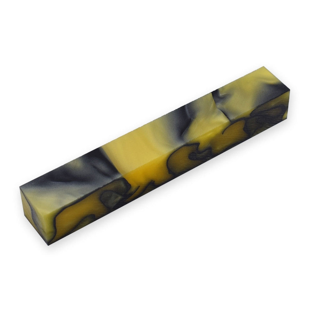 Pen blank - Acryl - 130x20x20 mm - Gelb mit schwarzer Linie - Pfeifenecke